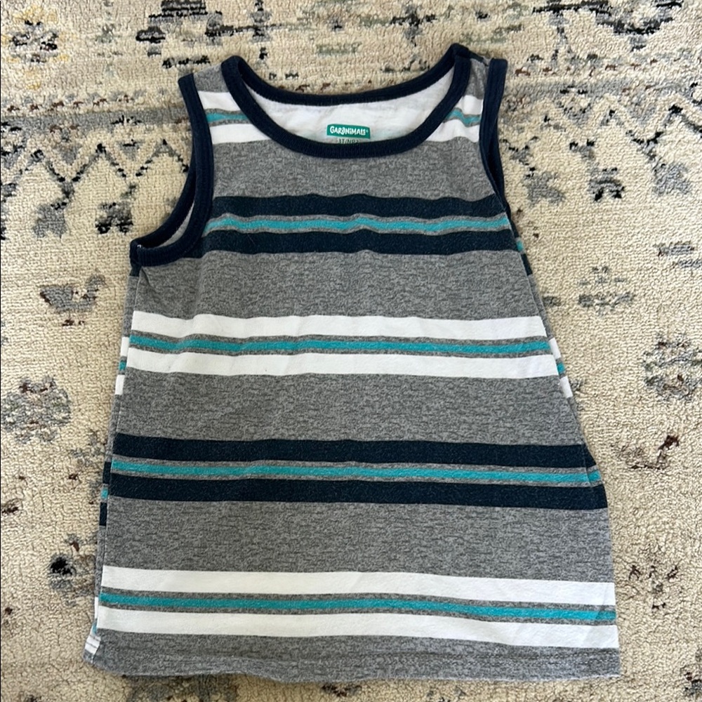 Kids Striped Tank Top - Gray and Blue